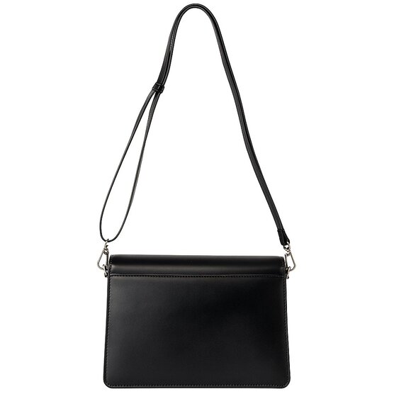 Hieleven Black Genuine Leather Crossbody Bag – Medium Size, Gold Hardware - Picture 2 of 12